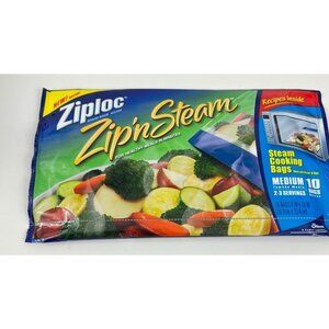 Ziploc Zip N Steam Cooking Bags 10 Medium Bags  NEW Sealed Discontinued